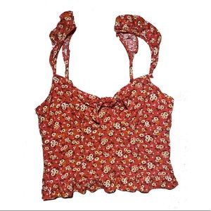 Coral floral top